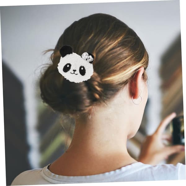 2 st Panda Hårsnoddar Hög Elasticitet Tecknad Scrunchy Slitstarka Elastiska Hästsvanshållare
