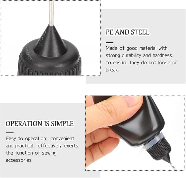20 st 30 ml maskinoljeflaskor med stålmundstycke, svarta LDPE precisionslimflaskor