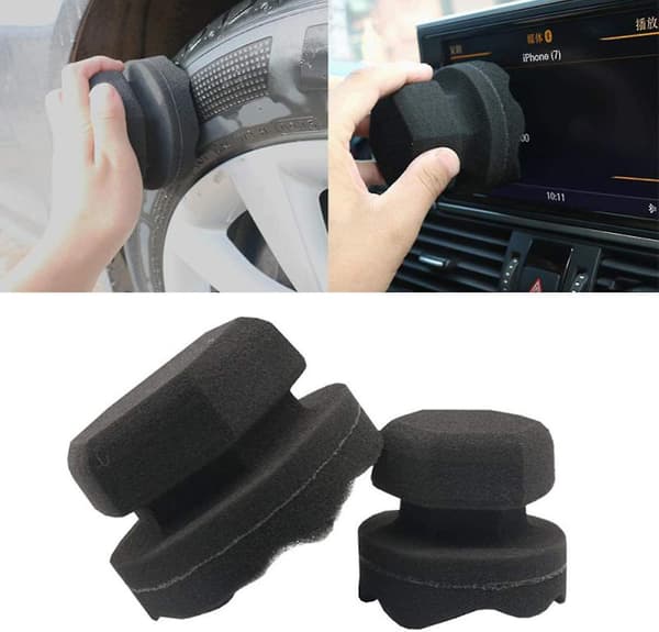 3-pack Däckdressing Applikator, Däckglans Applikator Pad med Hex Greppdesign