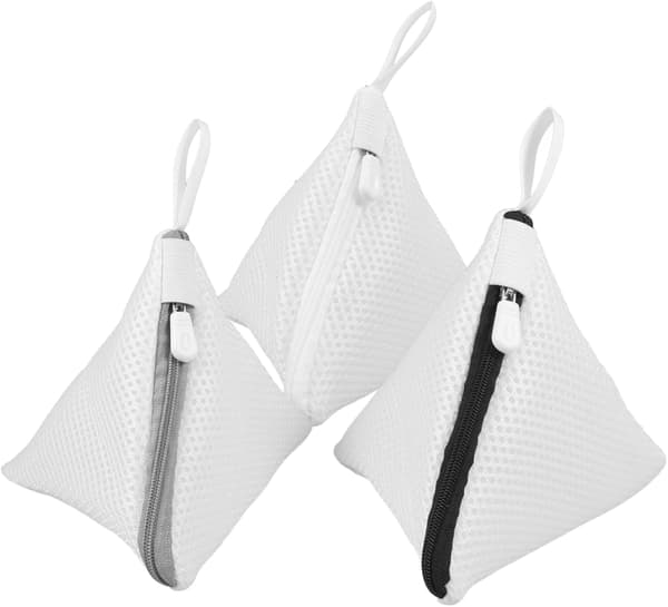 3 stk. vaskeposer i netting til vaskemaskin, mini trekantede vaskeposer i polyester