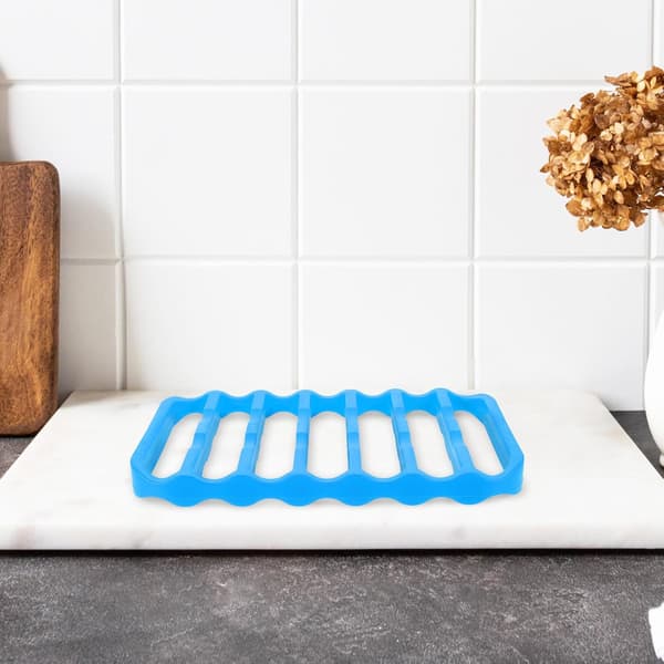 Silikonstativ for steking, non-stick avkjølingsrist, varmeisolerende blå sikker silikonmatte