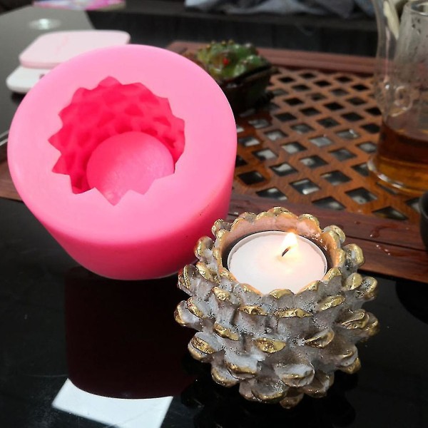 3D-form för ljusstake i tallkotteform, epoxihartsform, silikonform, DIY-hantverk, hemdekoration, gjutverktyg - fg-yuhao