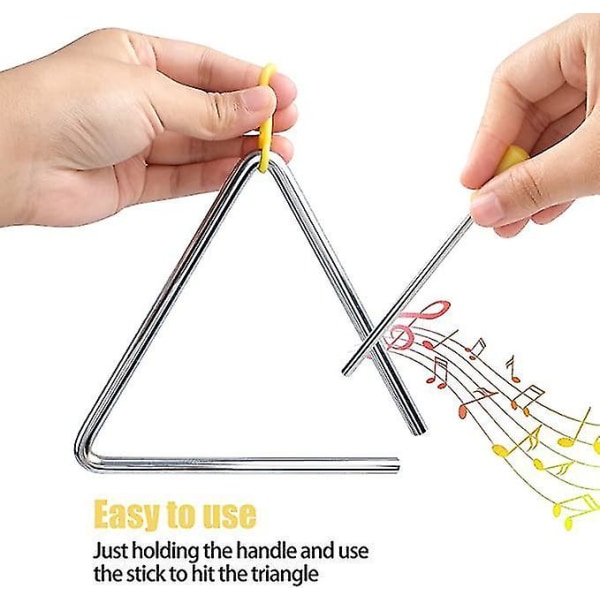3 stk Musical Triangles Hand Perkusjonsinstrument