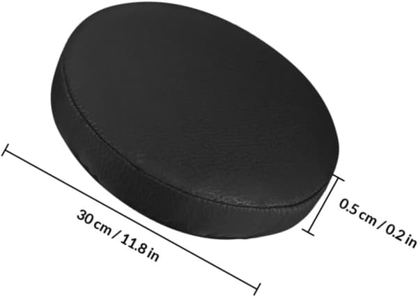 3 stk. runde krakkovertrekk, elastiske stolputetrekk, svart stoffsetebeskytter
