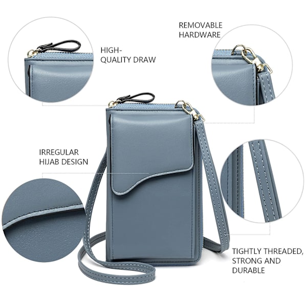 Lille Læder Skuldertaske, Crossbody Taske Mobil Tegnebog Tegnebog Damer Letvægts Crossbody Taske Blue