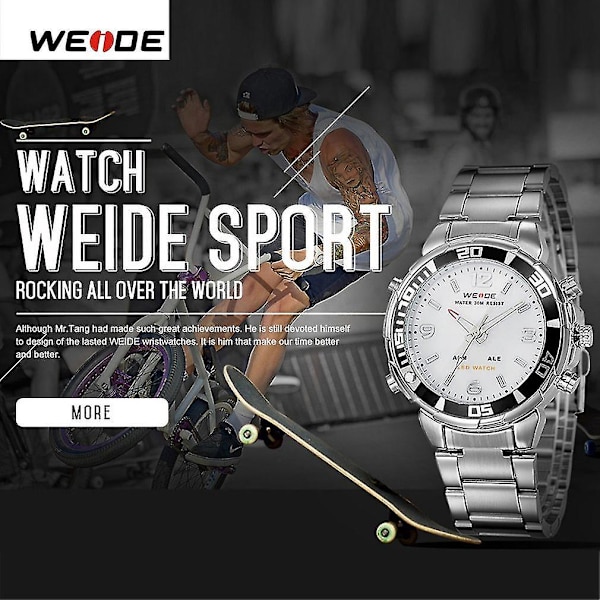 Weide Miesten Rannekello LED-näyttö Urheilu Vedenkestävä