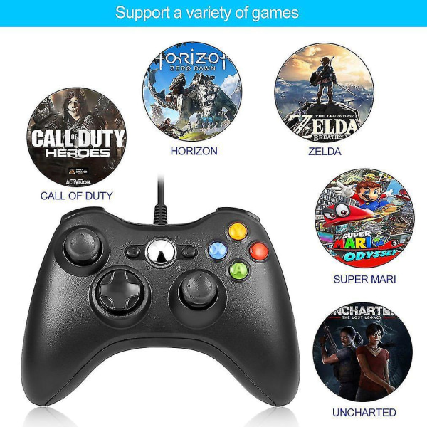 Ergonomisk USB Wired Gamepad-kontroller for Xbox 360