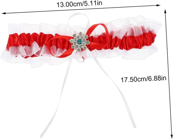 Delikat spetsrosett bröllopsset elastisk bekväm brudbensring som accessoar för bröllop, bal och cosplay, röd