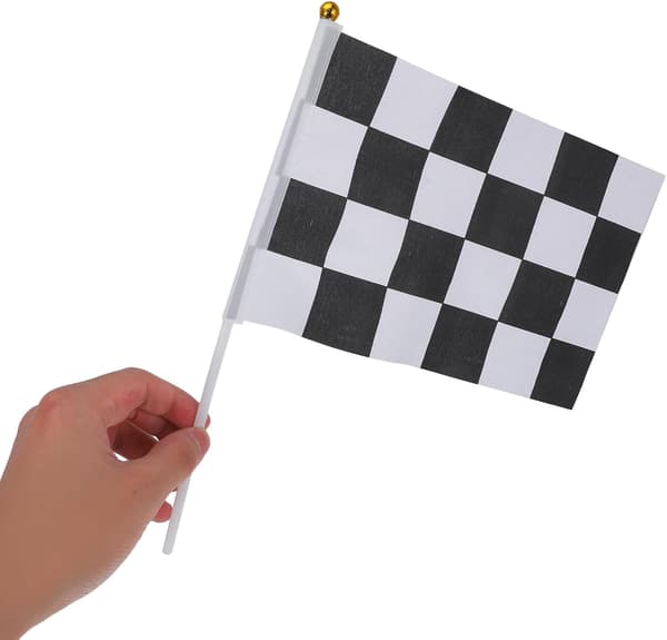 Racing rutete flaggbannere sett med svarte og hvite polyesterflagg