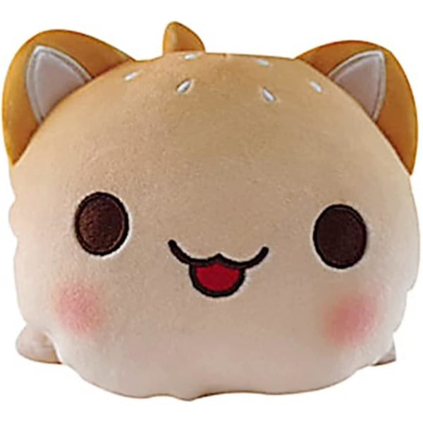 Stuffede Katt Dyr Aphmau Meemeows Katt Myke Leke, Katt Meow Meow Myk Plysj Donut Hamburger Katt Plysj Dukke (Hamburger Katt, 9.84 Tommer)