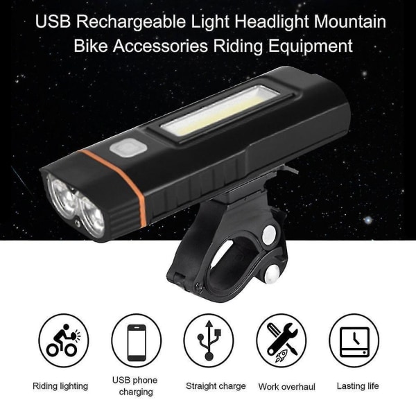 USB oppladbart lyshodelykt terrengsykkel rideutstyr