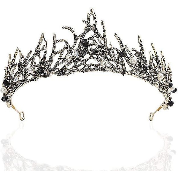 Vintage Princess Hair Crown Gold Leaf Tiara Bröllopsbal