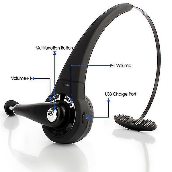 Langaton kuulokemikrofoni kuorma-autonkuljettajille, melunvaimennus, yläkorva, Bluetooth-kuulokkeet, latausasema - yuhao Black