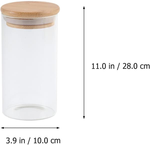 Glasförvaringsburk med bambulock 2000ml Köksförseglad behållare Säker Bekväm Torrförvaring