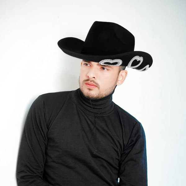 Rhinestone Hjerte Cowboyhat til Kvinder Western Indretningshat Stilfuldt Tilbehør