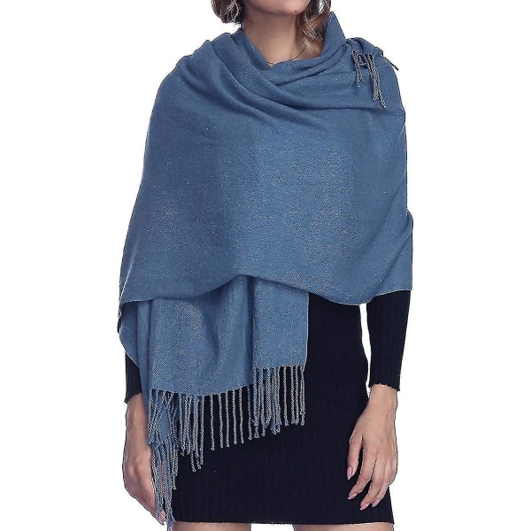 Tjock mjuk kashmirull för damer Pashmina sjal wrap halsduk - varm enfärgad stole