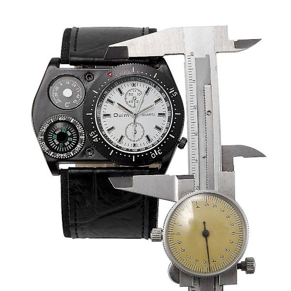Oulm 4094 Militär Herrar Sport Läderarmband Kvartsur