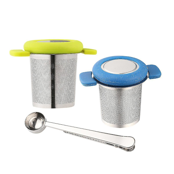 3 stk. rustfritt stål te-sil, elegant te-filter, te-sil, bærbar te-infuser-filter