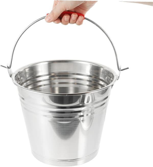 Fortykket rustfrit stål multifunktionsspand med låg, kraftig vand