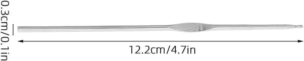 12 stk heklenåler i rustfritt stål (0,6 mm-1,9 mm) koniske små garnheklenåler