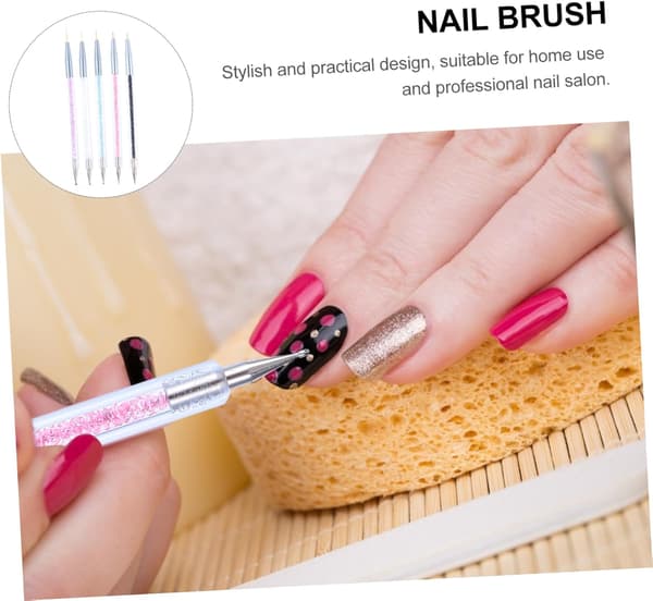 5 st nagelkonstborste liner dotting penna professionella nagelmålningsverktyg resevänlig påfyllningsbar lätt design