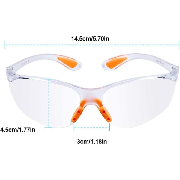 12-paknings vernebriller Arbeidsvernbriller med klar linse Anti-dugg beskyttelsesbriller