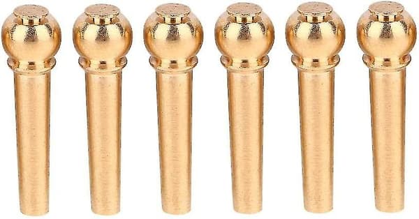Mässing Gitarrsadelstift Gitarrsadelstift Ersättningsdelar Reparationstillbehör (Guld) (6 stycken)
