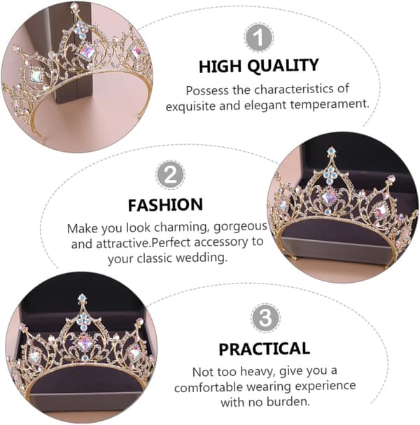 1 st mode strass hårband krona för bröllopsbrud elegant pannbandsdekoration