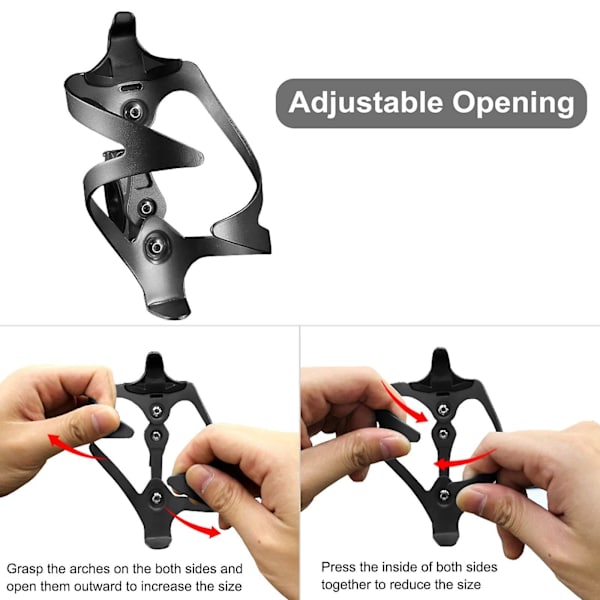Cykel Flaskeholder Med Flaskeholder Adapter, Justerbar Aluminium Alloy Cykel Flaskeholder