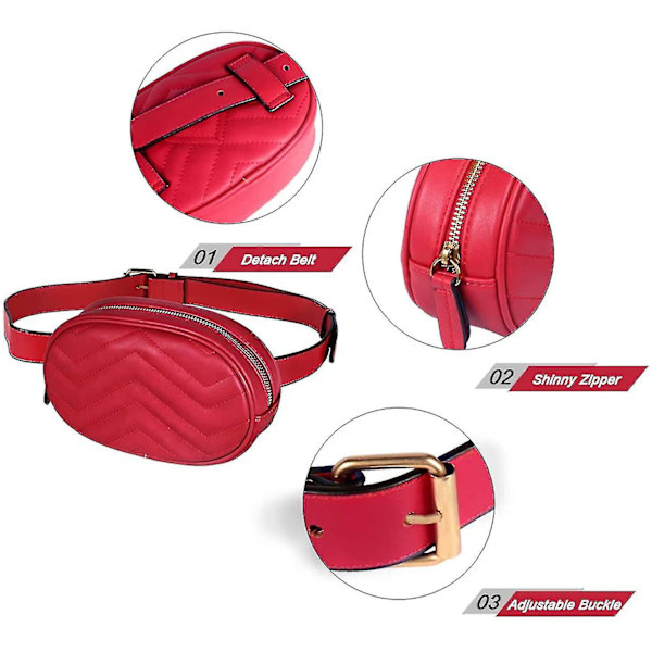Midjeväska Vattentät PU-Läder Bältesväska Crossbody Bumbag För Fest