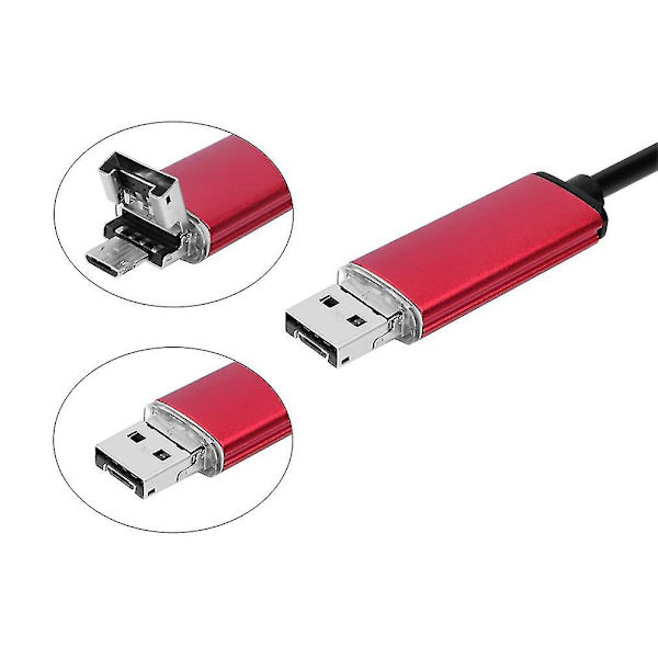 2-i-1 USB Endoskop 5,5 mm Inspektionskamera Android 6 LED