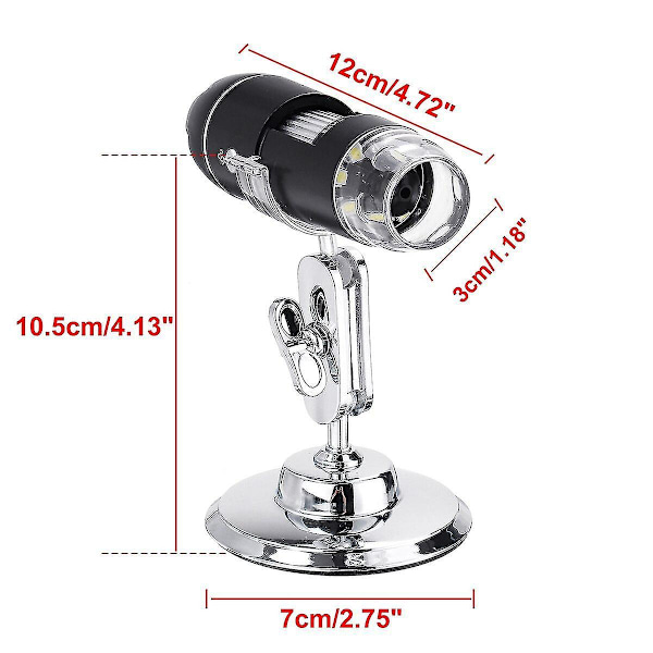 1600x 3-i-1 USB Digital Mikroskop Typ-C 8 LED-kamera