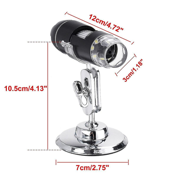 1600x 3-i-1 USB Digital Mikroskop Type-C 8 LED-kamera