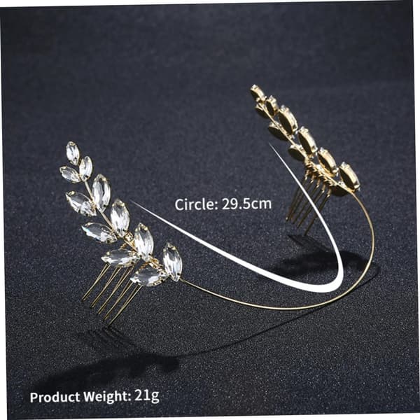 Olivenkvist Hodeplagg Brudekam Rhinestone Bryllupshårtilbehør Blader Sidekam for Kvinner Jenter Brudehodeplagg