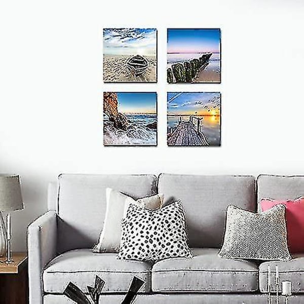Havsutsikt Modern Havlandskap Giclee Canvas Tryck Konstverk Samtida Landskap Hav Strandbilder Till Fototavlor På Canvas Väggkonst För Hem (shikai)-