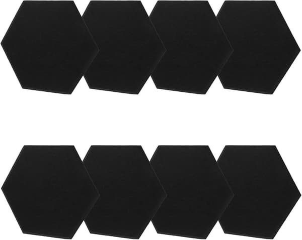 8 stk. sekskantede akustikkpaneler for vegger, lydabsorberende, lydisolerende filtmateriale, moderne