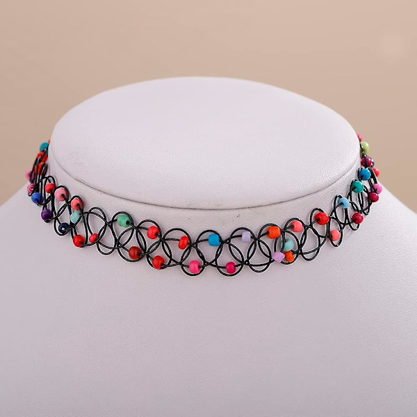Htooo Kvinners Choker Halskje Sett Elastisk Krage Choker Halskje Med Perle For Tenåringer Kvinner Jenter (stil2)
