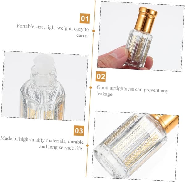 6st 6ml Glas Eterisk Olja Rollerflaskor Tomma Parfym Roll-on Behållare