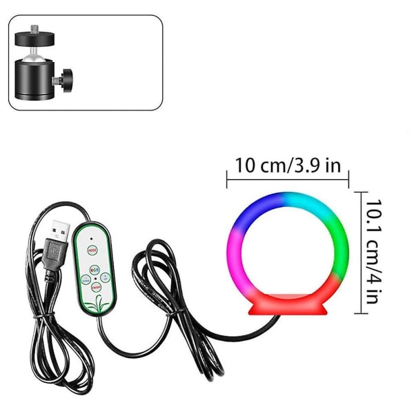 Selfie-rengasvalo RGB-täyttö LED-lampulla, mobiilipidike ja jalusta