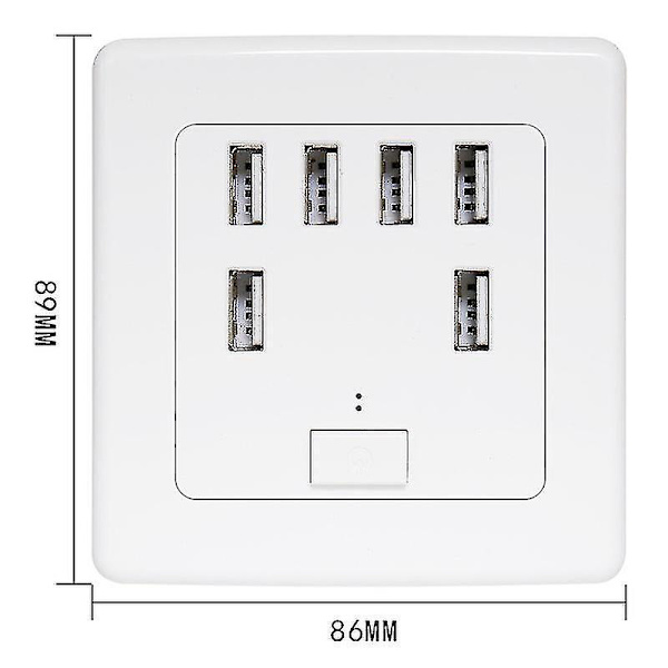 USB Universaali Seinäpistorasia 6 Porttia 4A Latauspaneeli