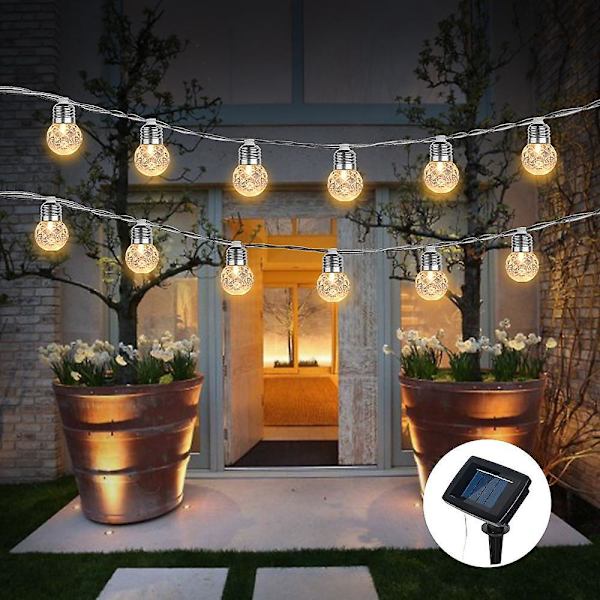 Solcellelys Ananas Mønster Pære Fe String Lys 5m-20leds