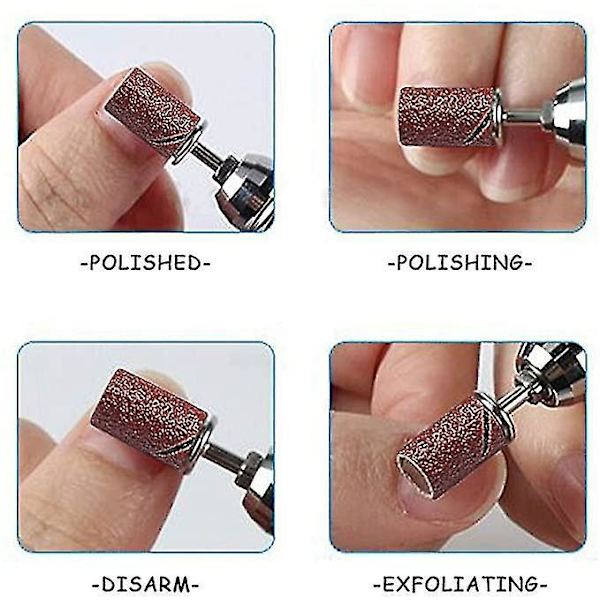 Pro Nail Art -porakoneen kärkisarja 6 kpl kärkiä ja 150 hiomahihnaa akryylille