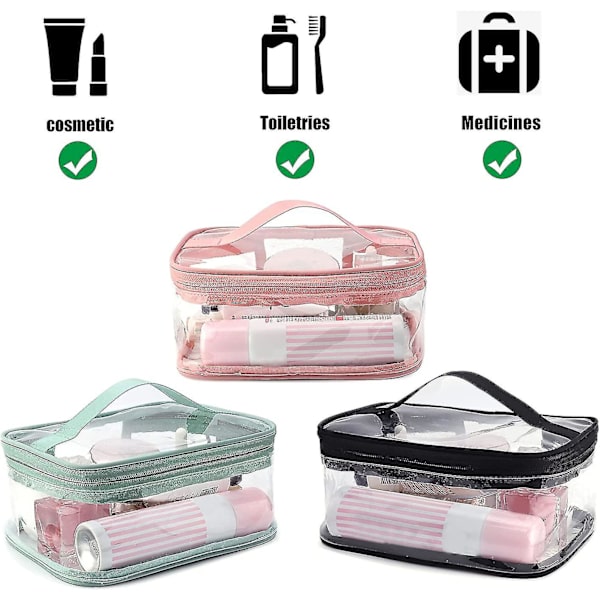 Klar Toilettaske, Funnasting Klar Makeup Taske Vandtæt Transparent Bærbar Rejsetaske