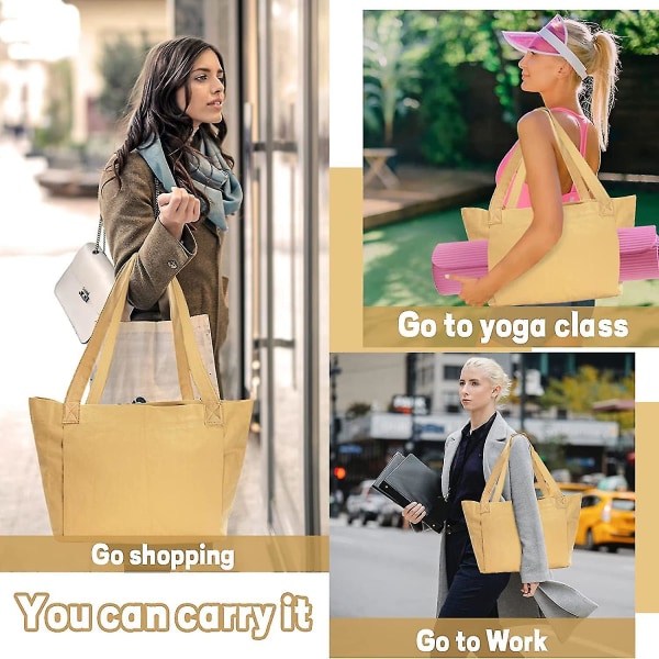 Yogamattor, Yogamattpåsar och Bärväskor, Bärbar Canvas Tote Bag Axelväska för Utomhus