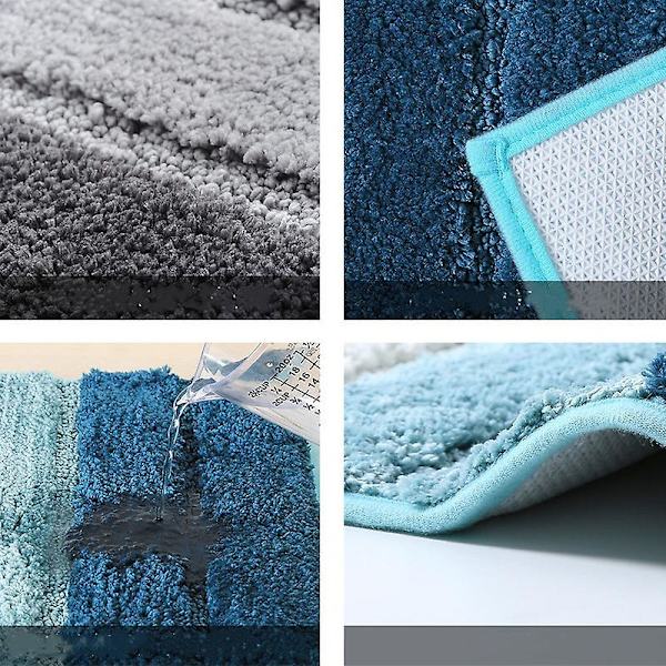 Chenille Badeværelsesmåtte, Absorberende, Skridsikker, Fløjlsblød Gradient gray 45*65CM