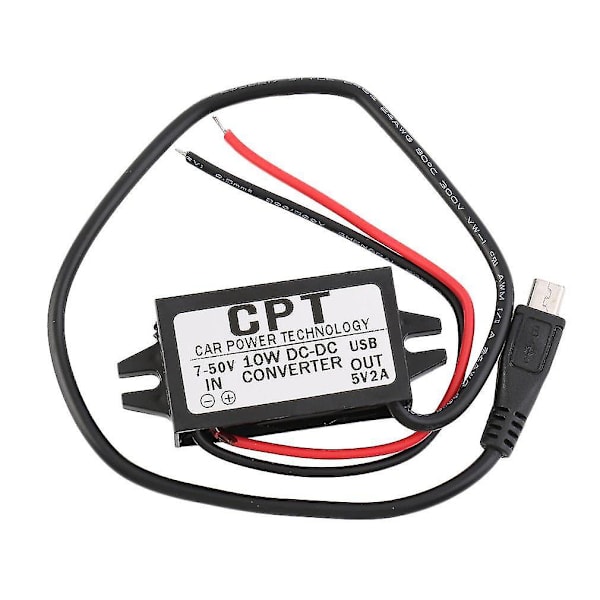 Vanntett 7-50V til 5V 2A Micro USB Konverter Bilstrøm