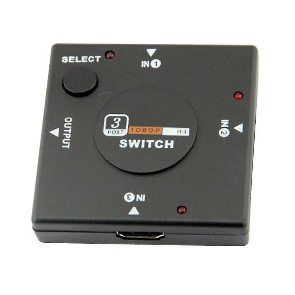 HDMI Mini-bryter for 3 enheter til 1 TV-bryterboks