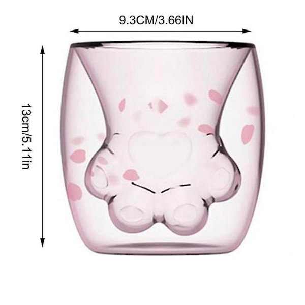 Kattklo-kopp Kreativ Glass Dobbellags Kaffe Melkekopp