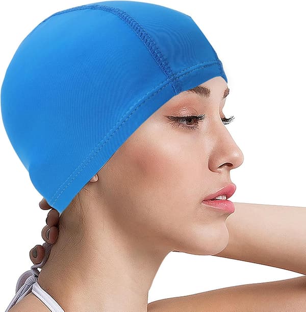 4 stk. nylon badehætter til voksne og ensfarvede badehætter til langt hår unisex badehætter