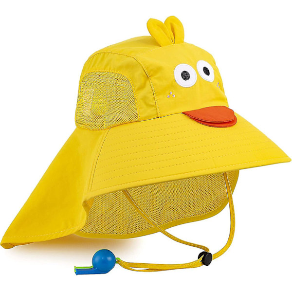 Solhatt for barn UPF 50+ Jente og gutt Beskyttelseshatt Bredbremmet Strandhatt